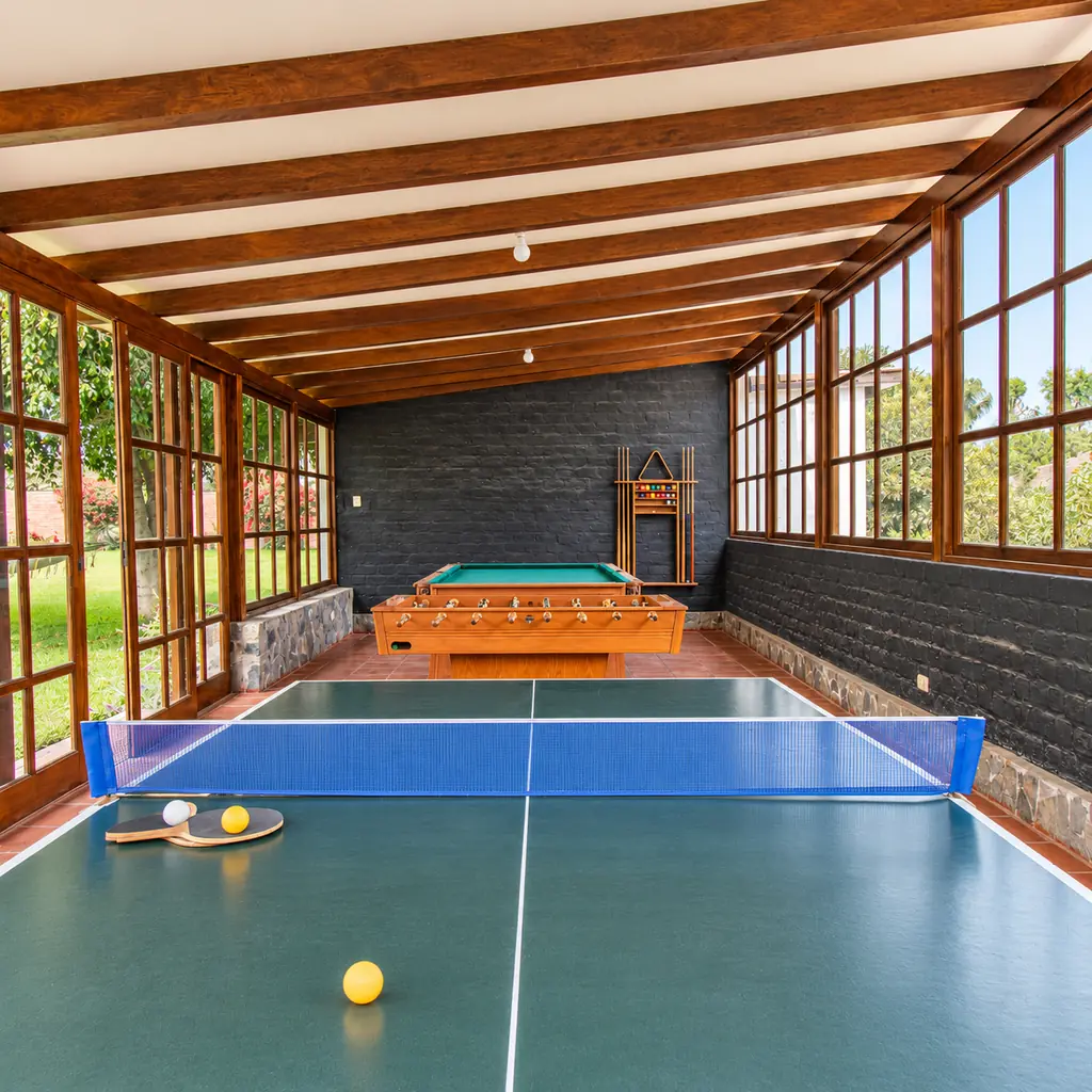 Sala de juegos con billar y ping pong
